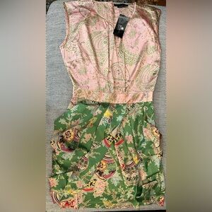 NWT BCBGMaxazria Paisley Lantern Mini Dress